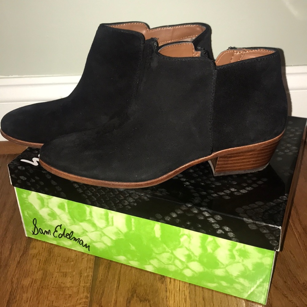 Sam Edelman Black Suede Booties